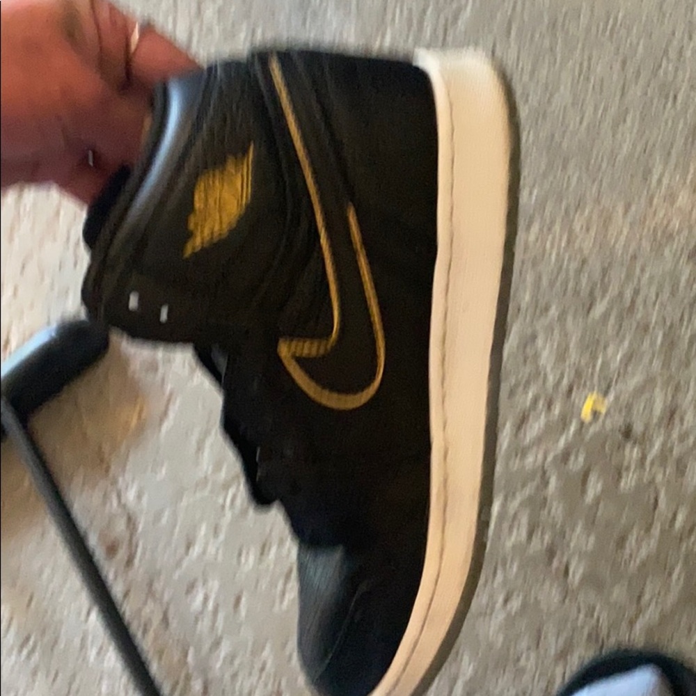 Nike Air Jordans Black and gold retro 5.5y